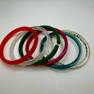 PLUNDER Stackable Set Of 6 Bracelets Multi Color Boho OSFM